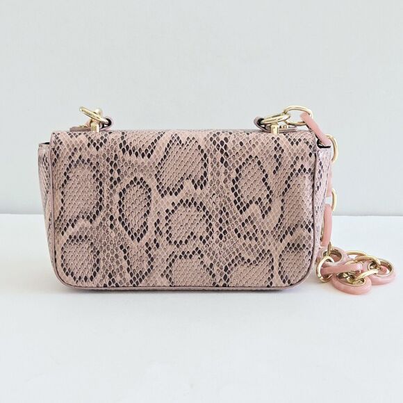 Topshop Shoulder Bag Pink Snake Print Baguette Maximalist Cocktail Party Kawaii - Picture 10 of 14